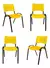 Jogo De Mesa Para Sorveteria 70x70 E 4 Cadeiras Iso Amarelo - comprar online