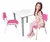 Jogo de Mesa Infantil Com 2 Cadeiras Escolar Creche Atividades Rosa