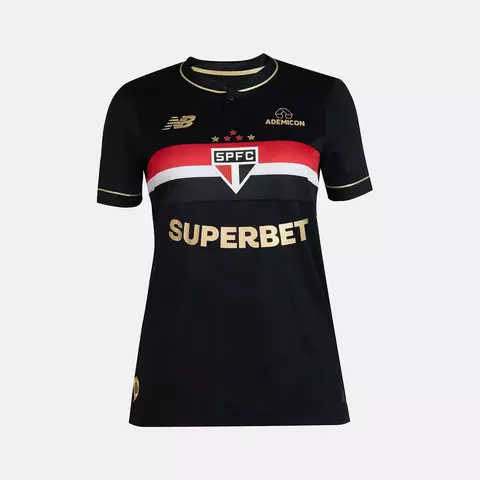 Camisa São Paulo Third 25/26 Feminina Preta c/ Dourado - comprar online