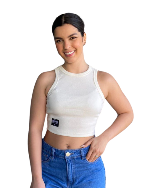 Cropped UC Basic Canelado Offwhite - comprar online