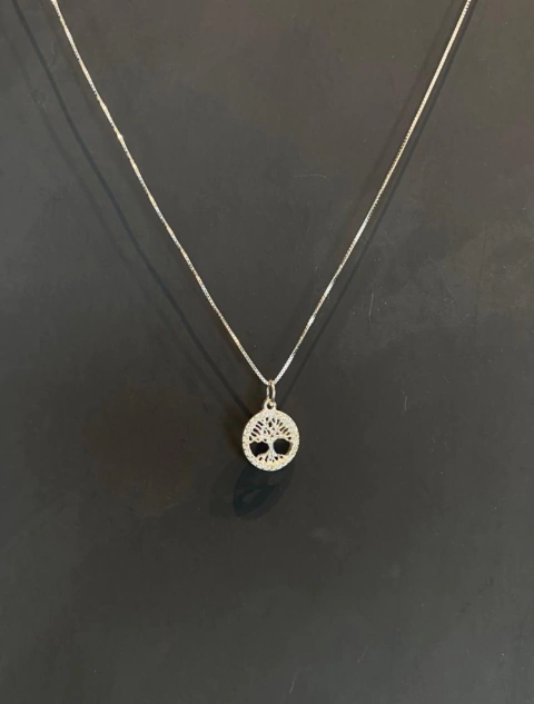 Corrente Prata 925 Pingente Arvore da Vida Cravejada - comprar online