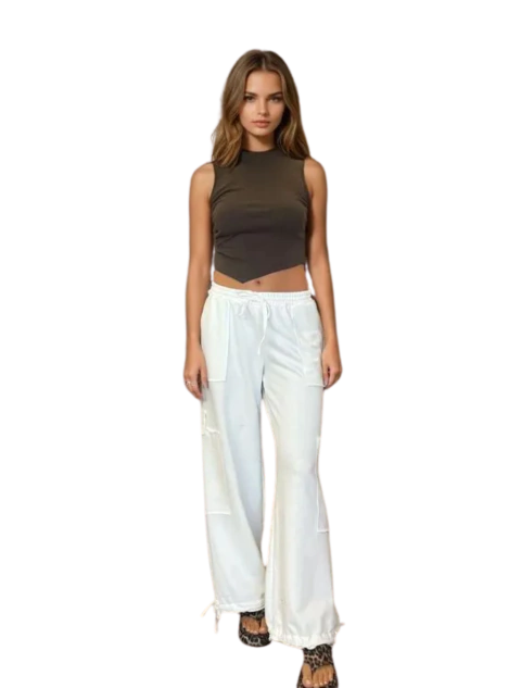Calça Gringa Moletom Multipocket OffWhite - comprar online