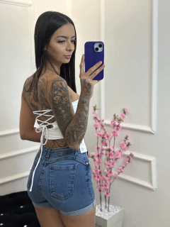 Cropped v tomara que caia Poliamida - TaTa Boutique 