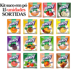 Suco em Pó Vários Sabores Display com 15 Unidades Windy Premium