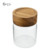 Pote Hermético de Vidro com Tampa de Madeira 150ml 6pçs