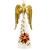 Enfeite de Natal Anjo de Capiz Poinsetia 41x16x9cm
