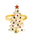 Argola para Guardanapo Árvore de Natal Dourada 4pçs