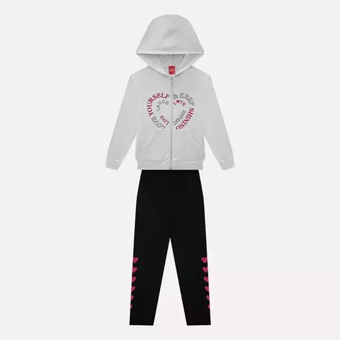 Conjunto Kyly - Love yourself & Keep Shinning - Cinza mescla