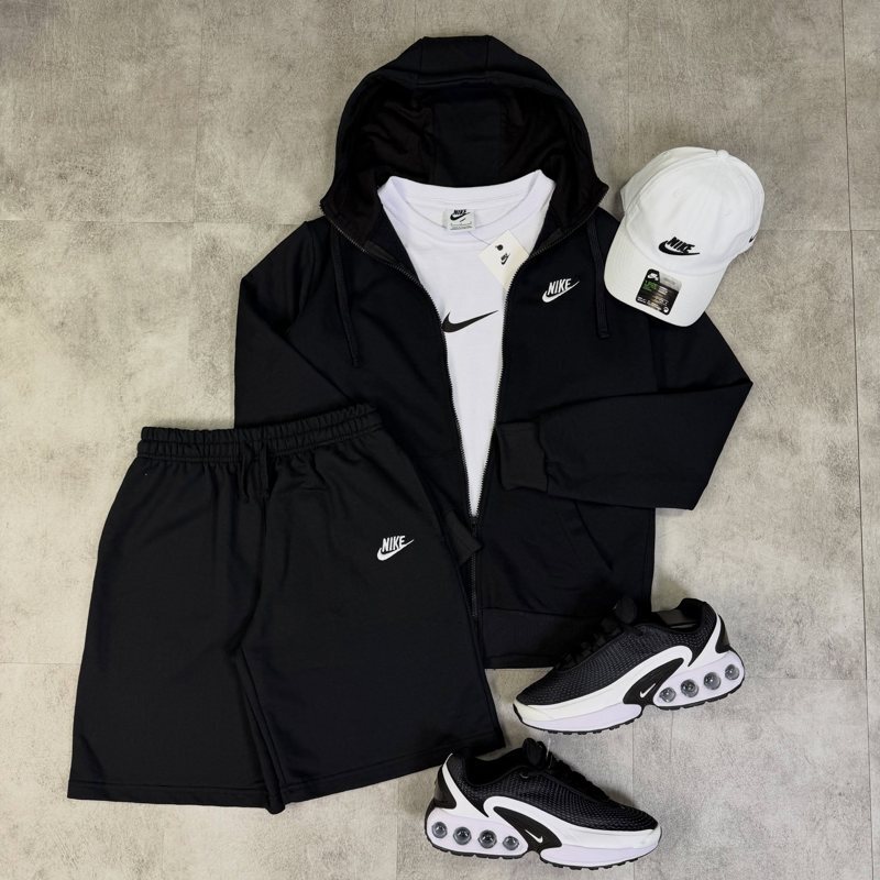 Look Nike Club preto e branco