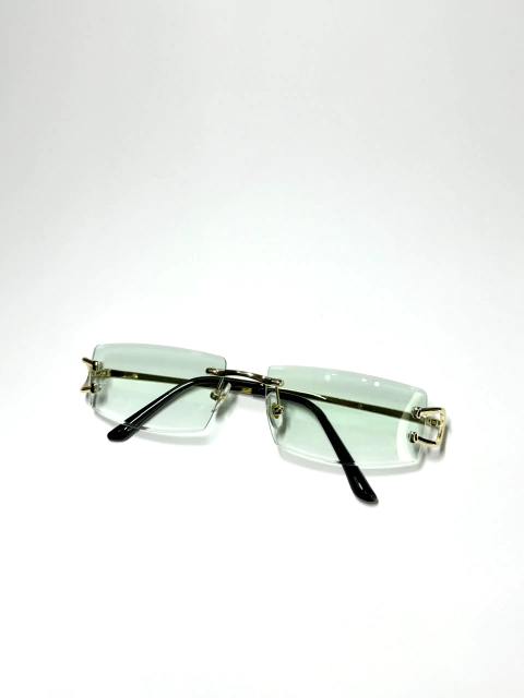 Lentes de Sol Green Biselados de Lujo con Montura Dorada – Diseño Exclusivo - comprar online