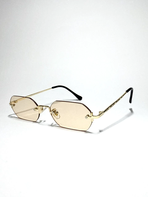 Lentes Gold de Sol Hexagonales de Lujo con Montura Dorada - comprar online