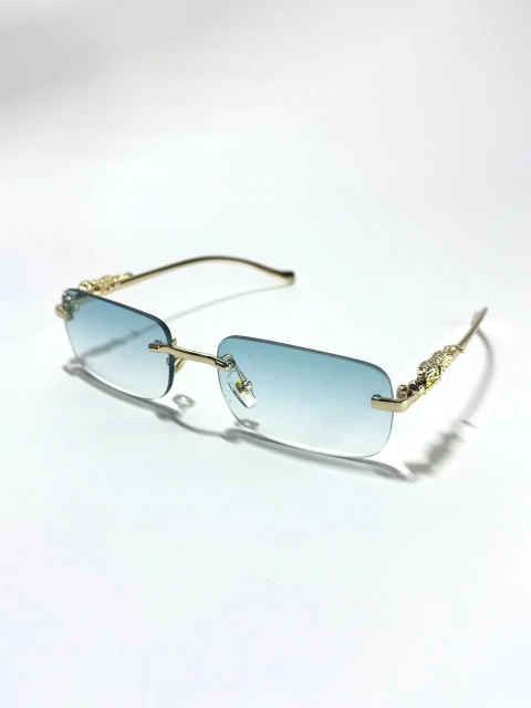 Lentes De Sol Blue Sin Montura Transparentes Dorado UV 400 - comprar online