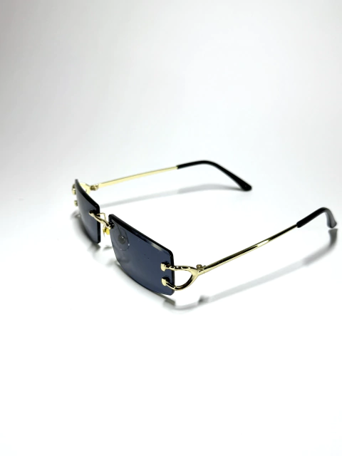 Lentes de Sol Black Biselados de Lujo con Montura Dorada – Diseño Exclusivo - comprar online
