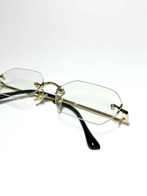 Lentes Clean Hexagonales de Lujo con Montura Dorada - comprar online