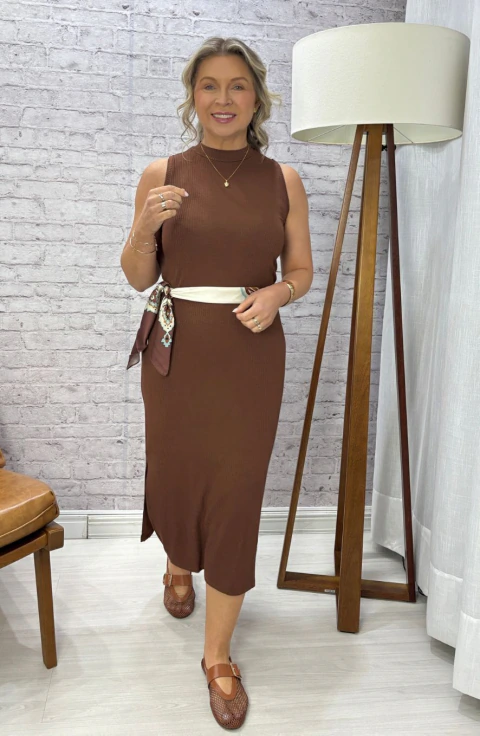 Vestido Canelado Doce Trama - 104773
