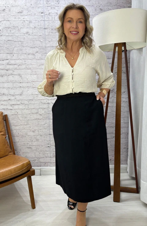 Saia Midi Doce Trama - 106844