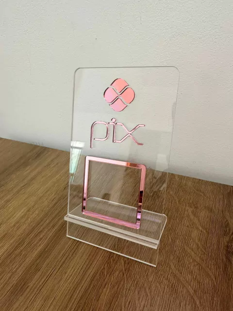 Plaquinha Pix Acrílico 3mm 15x8cm Mod Padrão