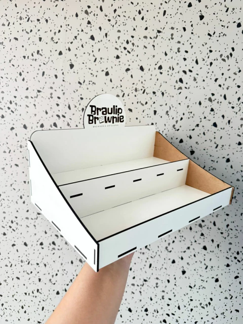 Expositor para Doces em Mdf 3mm Branco 30x21x19 cm com degrau - comprar online