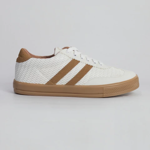 Tênis Feminino C630by -T2095 Tramado Confort Ortobig-Branco Over