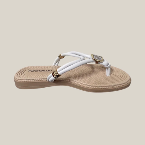 Chinelo Stretch 513039-1 Branco Neve -Piccadilly - comprar online