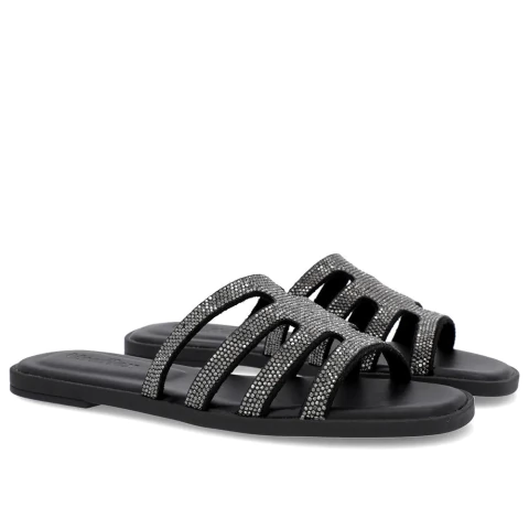 Tamanco Enfeite Preto Ak3105001-Usaflex