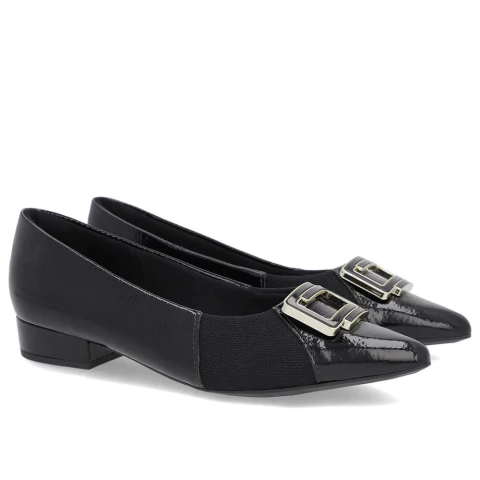 Scarpin Em Couro Liso An12002005 Preto-Usaflex - comprar online