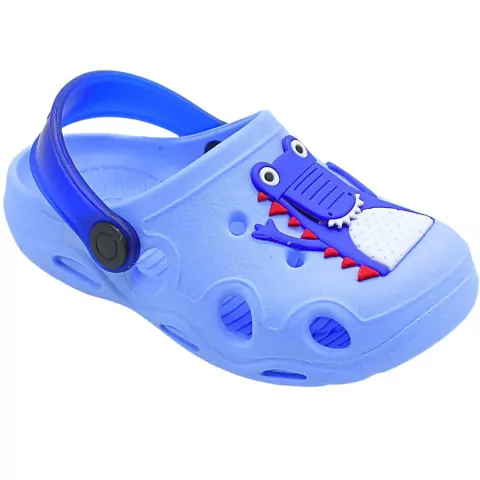 Babuches Azul BB Jacaré - Chinelo Versátil Confortável