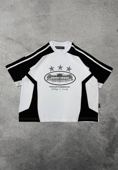 BOXY FIT URBAN STRIPE HOUSE CLUB BLANCO - comprar online