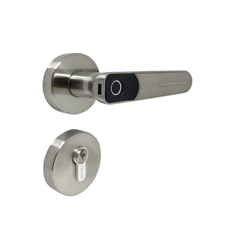 Fechadura Digital Com Biometria SL135 De Embutir Prata Papaiz