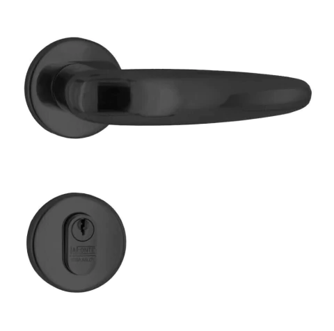 Fechadura para Porta 515P Zamac Externa ST2 55 ROS 327 Inox Preto Fosco