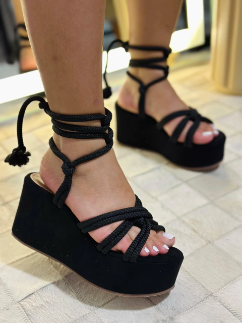 Anabela Preta Aberta - comprar online