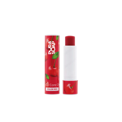 Pura Soap Balsamo Labial Con Color Cherry - Rojo