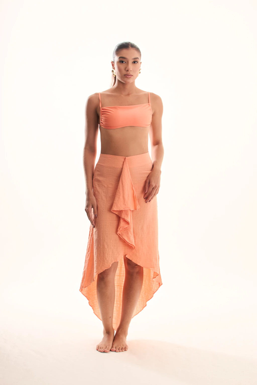 SAIA BABADO LINHO PEACHY