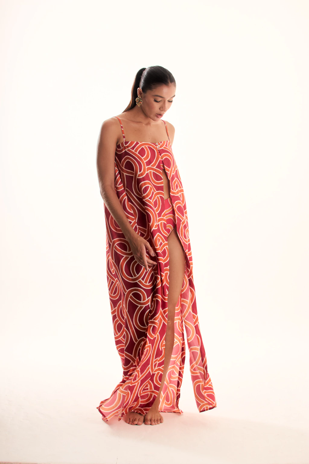 VESTIDO LONGO PINK CHAIN