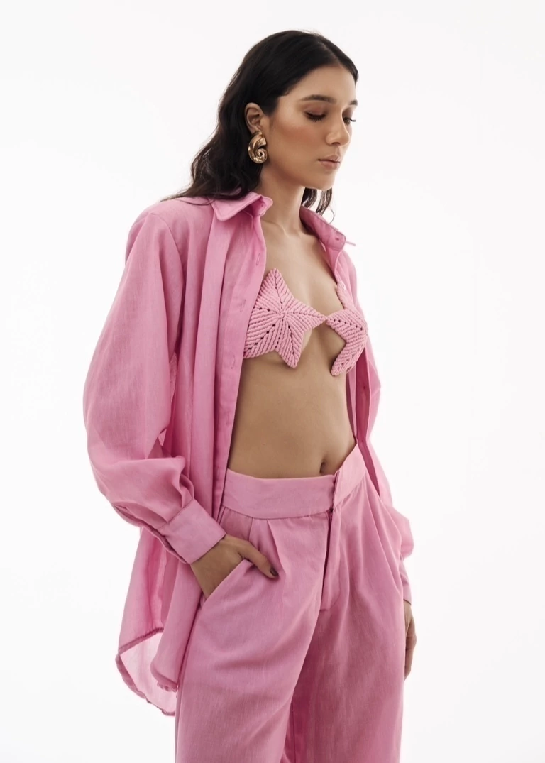 CAMISA LINHO - ROSA
