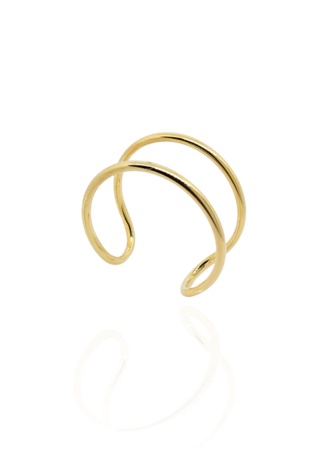Bracelete Duplo Curve - Banho de Ouro 18k - comprar online