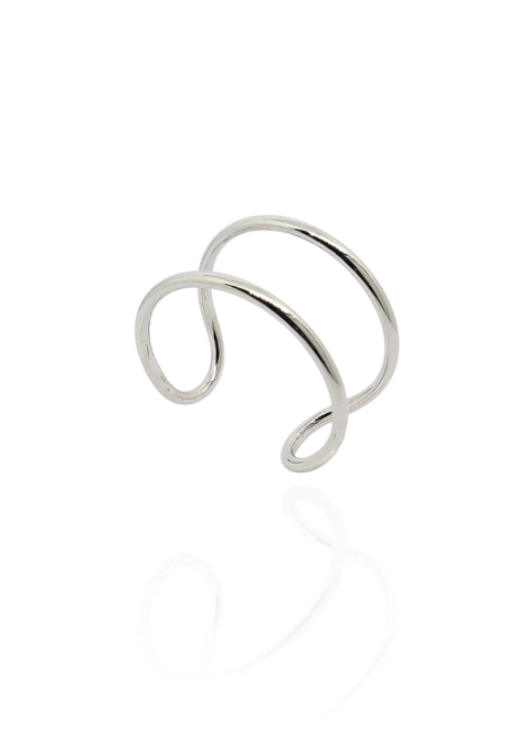 Bracelete Duplo Curve - Banho de Ródio - comprar online