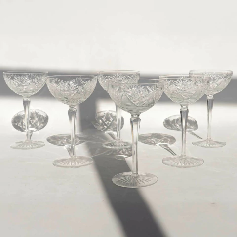 Juego de 6 copas coupe de cristal tallado - comprar online