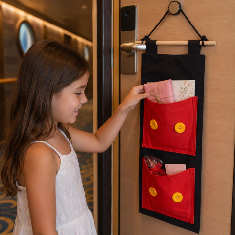 Fish Extender para Cruzeiro | Organizador de Porta de Cabine com 2 (DOIS) Bolsos