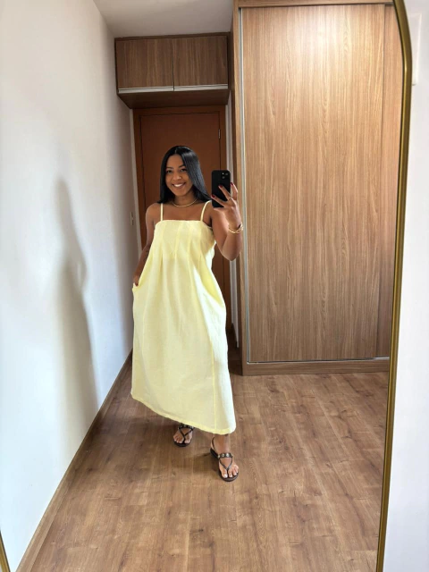 Vestido Suelen - Amarelo Manteiga - comprar online