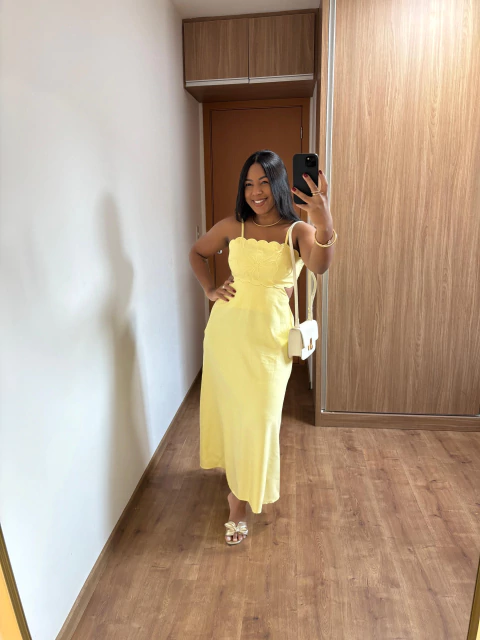 Vestido Michele - Amarelo Manteiga