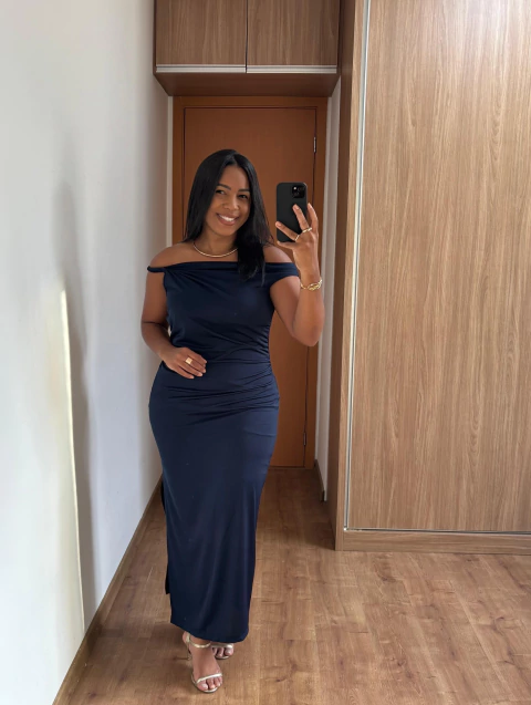 Vestido Mônica - Azul Marinho - comprar online