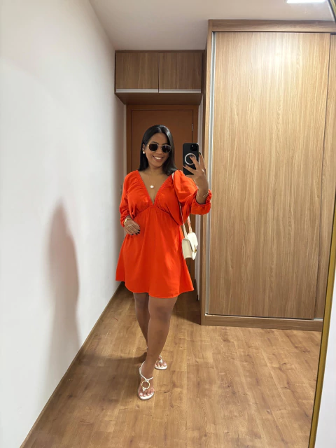 Vestido Morgana Curto - Laranja - comprar online