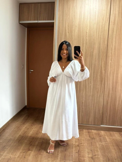 Vestido Morgana Longo - Branco - comprar online