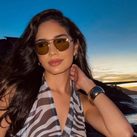 Óculos Sol Metal Amarelo - IZZI - comprar online