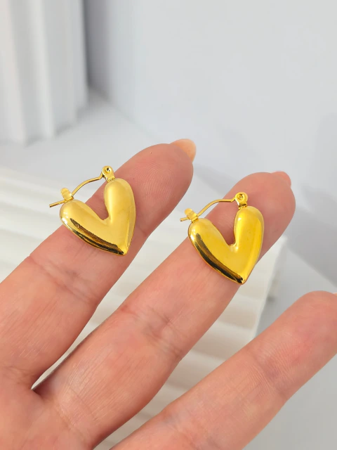 Aros corazón estilo inflado