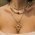 COLAR CRUZ MARROM BOHO - OURO - comprar online
