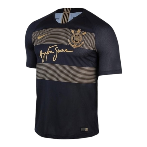 camisa corinthians - branca - retro - ayrton senna - torcedor - corinthians - nike - preta