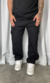 Jean MOM Cargo Negro Liso - comprar online