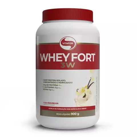 Whey fort 3W - 900g baunilha - Vitafor